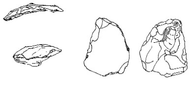 afslag. Mesolithicum ca. 6000 v. Chr.(LxB=51x42mm)
